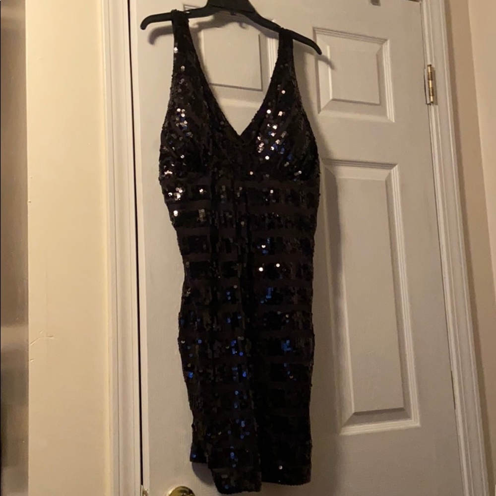 NEW WITH TAGS!! Black cocktail dress with sequins